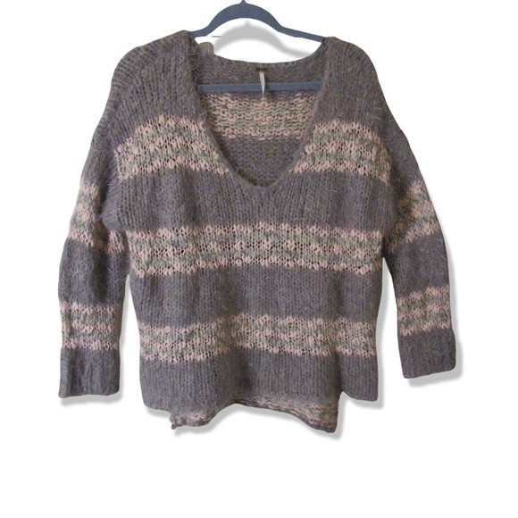 Free People Fuzzy Oversized Knit Sweater - Picture 1 of 6